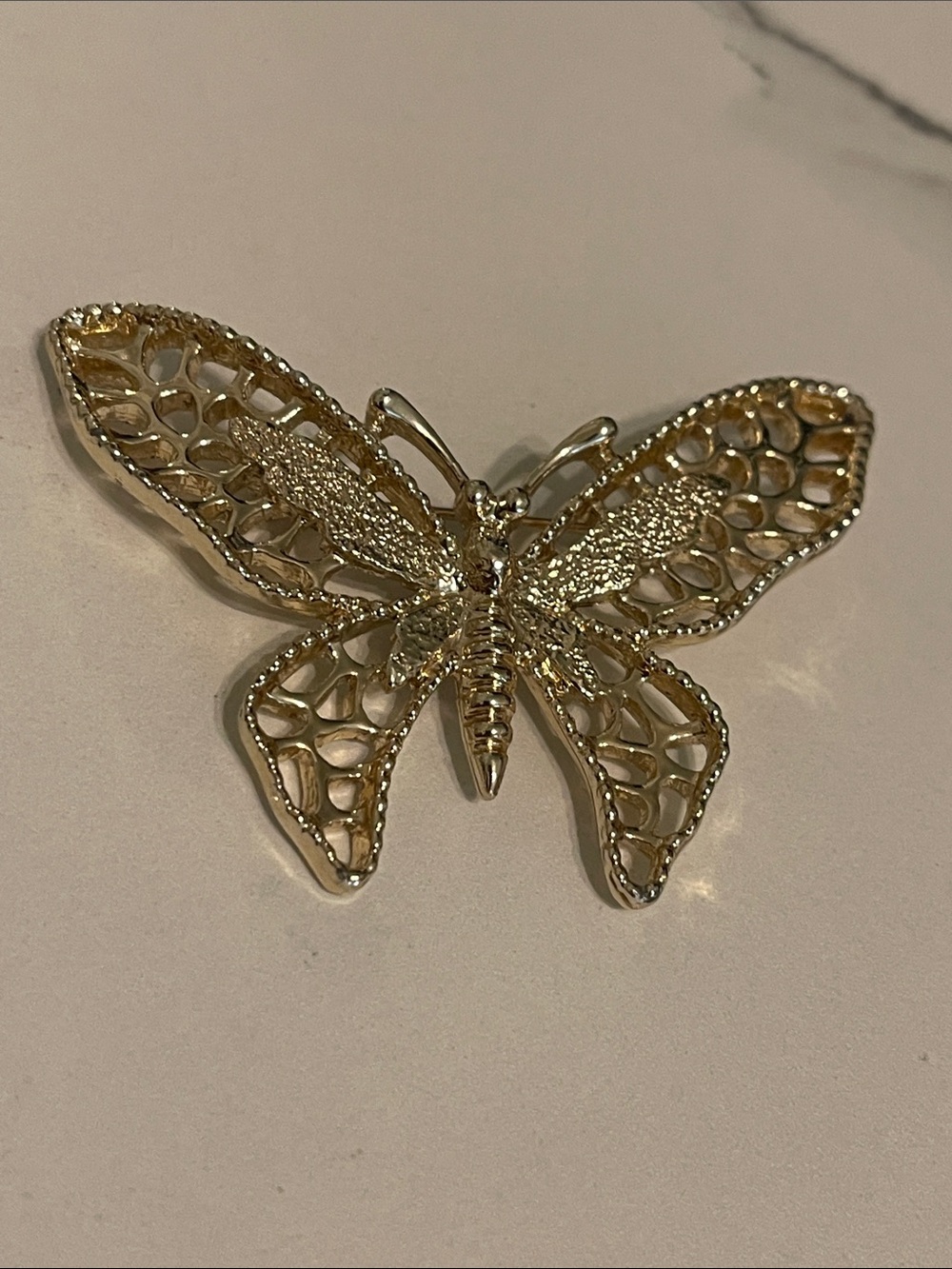 Sarah Coventry Gold Filigree Butterfly Pin